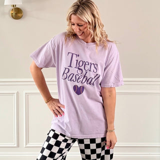 Custom Baseball With Heart Ball Comfort Color Graphic Tee - Limeberry Designs