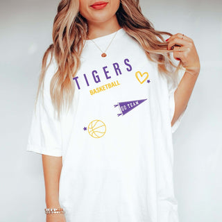 Custom Basketball Collage Comfort Color Graphic Tee With Front And Back Design - Limeberry Designs