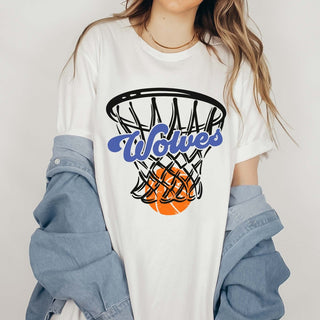 Custom Basketball Hoop Team Name Bella Graphic Tee - Limeberry Designs