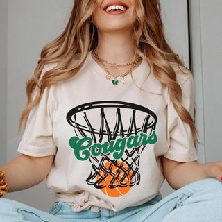 Custom Basketball Hoop Team Name Bella Graphic Tee - Limeberry Designs