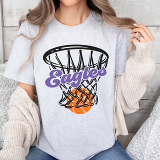 Custom Basketball Hoop Team Name Bella Graphic Tee - Limeberry Designs