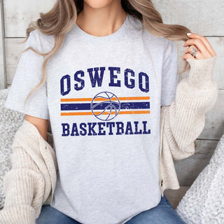 Custom Basketball Team With Stripes Bella Graphic Tee - Limeberry Designs