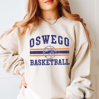 Custom Basketball Team With Stripes Graphic Sweatshirt - Limeberry Designs