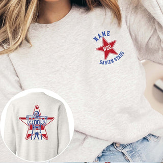 Custom Darien Stars Baseball Player Graphic Sweatshirt - Front & Back Print - Limeberry Designs