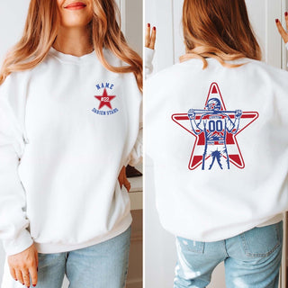 Custom Darien Stars Baseball Player Graphic Sweatshirt - Front & Back Print - Limeberry Designs