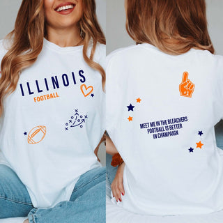 Custom Football Collage Comfort Color Graphic Tee With Front And Back Design - Limeberry Designs