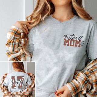 Custom Football Mom Name Number Tee With Front And Back Design - Limeberry Designs