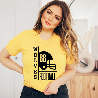 Custom Football Team & Number Graphic Tee - Limeberry Designs