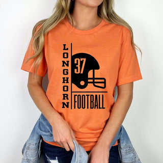 Custom Football Team & Number Graphic Tee - Limeberry Designs