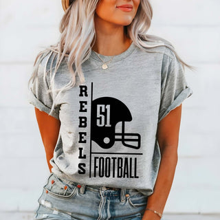 Custom Football Team & Number Graphic Tee - Limeberry Designs