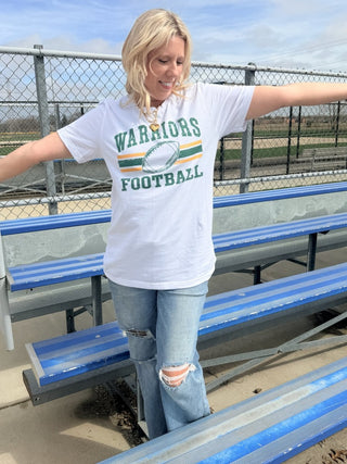 Custom Football Team With Stripes Bella Graphic Tee - Limeberry Designs