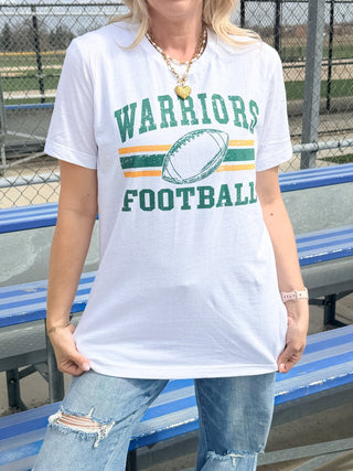 Custom Football Team With Stripes Bella Graphic Tee - Limeberry Designs