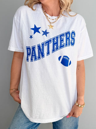 Custom Mascot Football And Stars Comfort Color Graphic Tee - Limeberry Designs
