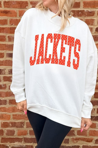 Custom Polka Dot Varsity Mockneck Sweatshirt - Limeberry Designs