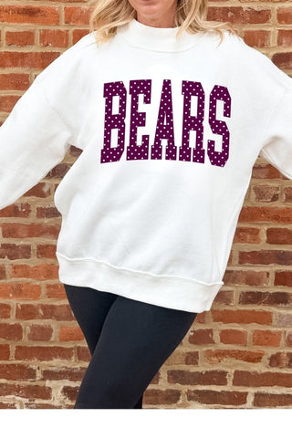 Custom Polka Dot Varsity Mockneck Sweatshirt - Limeberry Designs