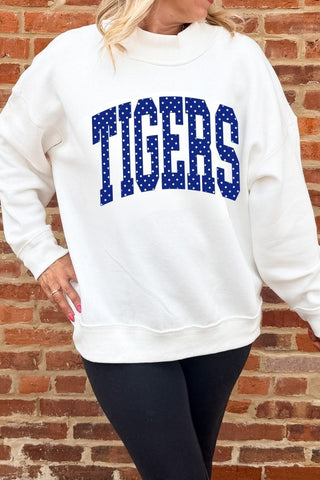 Custom Polka Dot Varsity Mockneck Sweatshirt - Limeberry Designs
