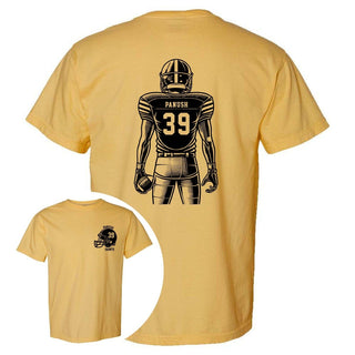 Custom Saints Football Player Front & Back Comfort Color Tees - Limeberry Designs