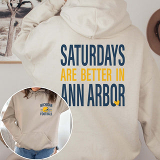 Custom Saturdays Are Better Football Hoodie With Front And Back Design - Limeberry Designs