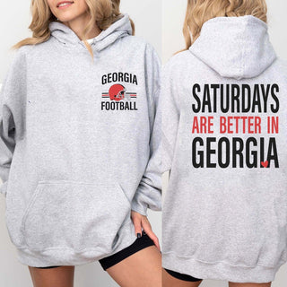 Custom Saturdays Are Better Football Hoodie With Front And Back Design - Limeberry Designs