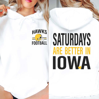 Custom Saturdays Are Better Football Hoodie With Front And Back Design - Limeberry Designs