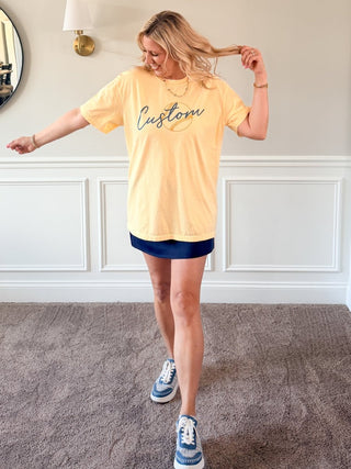 Custom Softball Team Script Comfort Color Graphic Tee - Limeberry Designs
