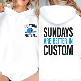 Custom Sundays Are Better Football Hoodie With Front And Back Design - Limeberry Designs