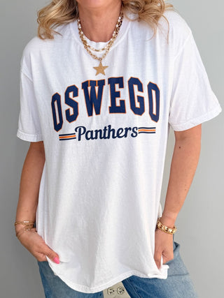 Custom Team And Mascot With Stripes Comfort Color Graphic Tee - Limeberry Designs