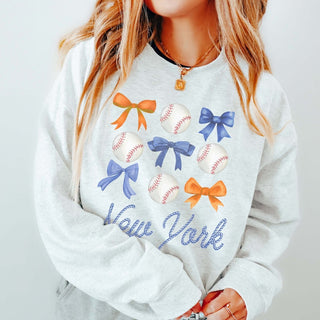 Custom Team Baseball And Bow Collage Sweatshirts - Limeberry Designs