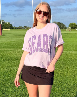 Custom Varsity Team Polka Dots Comfort Color Graphic Tee - Limeberry Designs