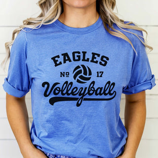 Custom Volleyball Team & Number Graphic Tee - Limeberry Designs