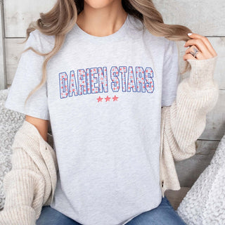 Darien Stars Plaid Bella Graphic Tee - Limeberry Designs