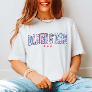 Darien Stars Plaid Bella Graphic Tee - Limeberry Designs