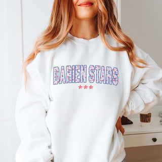 Darien Stars Plaid Graphic Sweatshirt - Limeberry Designs