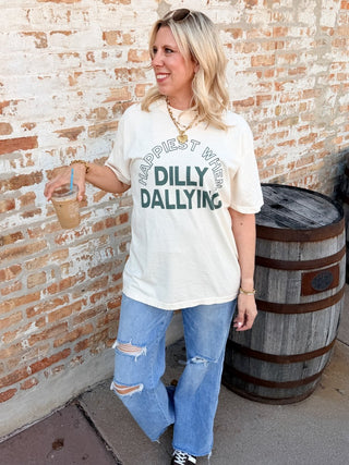 Dilly Dallying Graphic Comfort Color Tee - Limeberry Designs