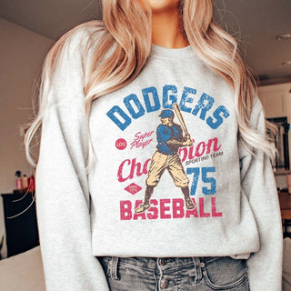Dodgers Vintage Baseball Graphic Sweatshirt - Limeberry Designs