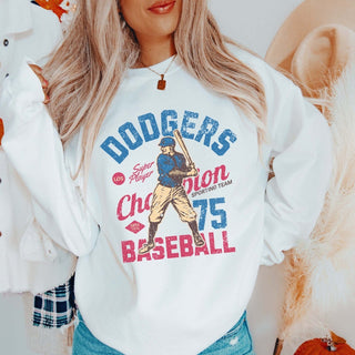 Dodgers Vintage Baseball Graphic Sweatshirt - Limeberry Designs