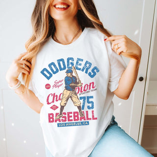 Dodgers Vintage Baseball Team Wholesale Tee - Fast Shipping - Limeberry Designs