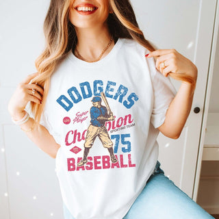 Dodgers Vintage Baseball Team Wholesale Tee - Fast Shipping - Limeberry Designs