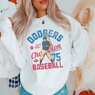 Dodgers Vintage Baseball Wholesale Graphic Sweatshirt - Quick Shipping - Limeberry Designs