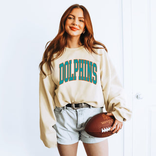Dolphins Collegiate Letter Graphic Sweatshirt + Hoodie