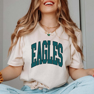 Eagles Collegiate Letter Bella Graphic Tee - Limeberry Designs