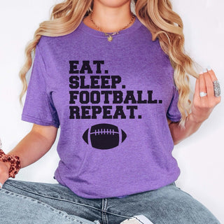 Eat Sleep Football Repeat Graphic Tee - Limeberry Designs