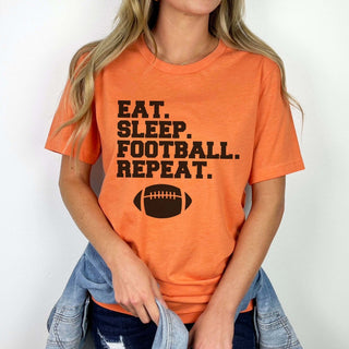 Eat Sleep Football Repeat Graphic Tee - Limeberry Designs