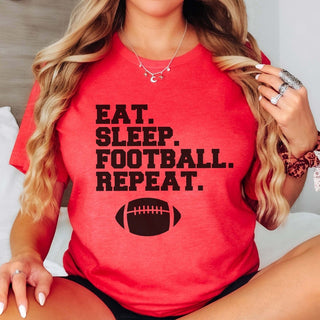 Eat Sleep Football Repeat Graphic Tee - Limeberry Designs