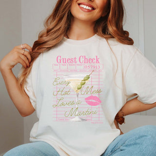 Every Hot Mess Loves A Martini Wholesale Comfort Color Tee - Quick Shipping - Limeberry Designs