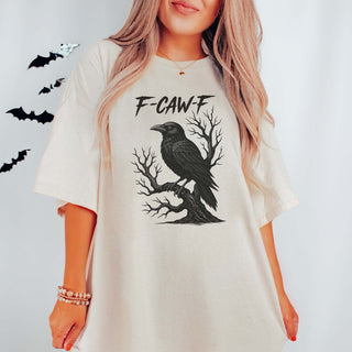 F - Caw - F Comfort Color Graphic Tee - Limeberry Designs