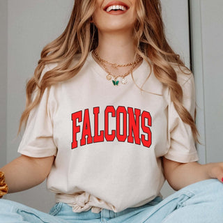 Falcons Collegiate Letter Bella Graphic Tee - Limeberry Designs