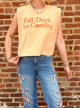 Fall Days Are Coming Sleeveless Tee - Limeberry Designs