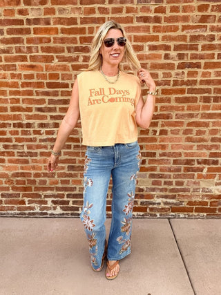 Fall Days Are Coming Sleeveless Tee - Limeberry Designs