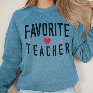 Favorite Teacher Bella Soft Crew Sweatshirt - Limeberry Designs